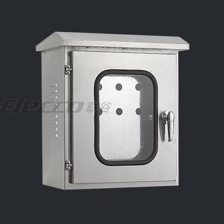 不锈钢内外门箱400*500*250mm/双层门电控箱/IP55室外防水箱