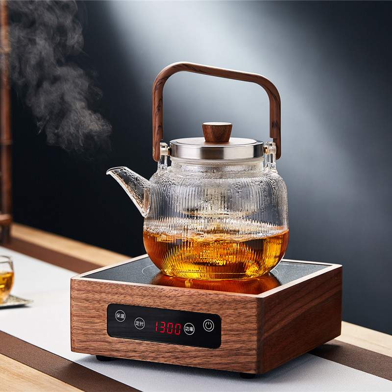 高硼硅耐高温电陶炉蒸煮茶器家用办公大容量手工玻璃烧水茶壶单壶