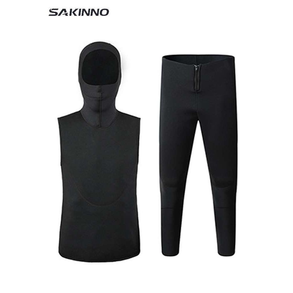 2mm新款分体保暖潜水服防晒水母衣防寒冲浪服浮潜服连帽套装