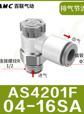 SMC型节流阀调速阀气缸接头AS1211F/AS2211F/3211F-M5-04A0103-08