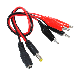 直流电源测试线 2.1mm监控公母头 DC电源插c头转中号鳄鱼夹线 5.5