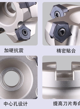 平面铣刀盘 京瓷款MFPN66度 快进给大切深PNMU0905五角双面铣刀片