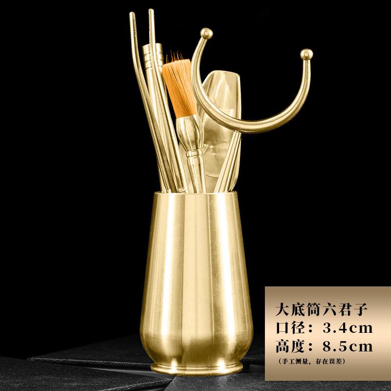 茶具配件铜制茶夹功夫茶道夹子六君子套装茶叶夹子茶镊子泡茶工具