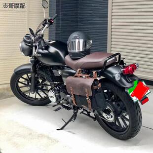 摩托车挂包机车包复古油蜡帆布防水侧边包骑士斜挎包头盔包包