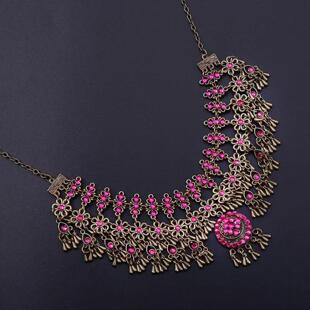 仙剑三紫萱同款头饰异域风紫色流苏额头链复古眉心坠古风汉服额饰