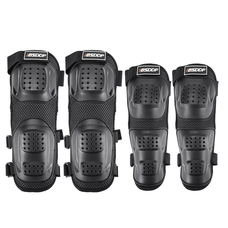 四季骑行摩托车护膝护肘四件套越野骑士护具秋冬保暖防摔护腿装备
