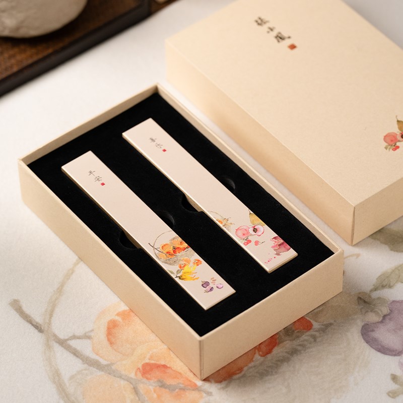 张小凤平安喜乐镇纸镇尺礼盒书法黄铜实心毛笔压纸压书神器国画高