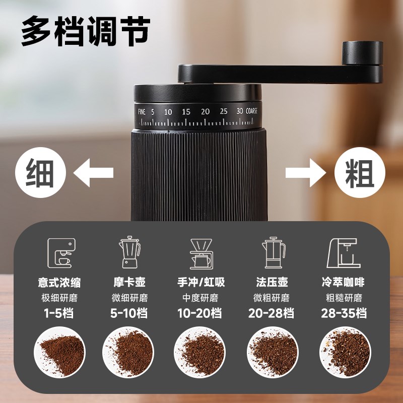 手摇磨豆机咖啡豆研磨机咖啡手动磨粉手冲器具手磨咖啡机小型家用