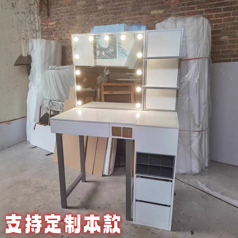 影楼婚纱摄影店带灯梳妆彩妆镜台美容院大理石海马体化妆镜台