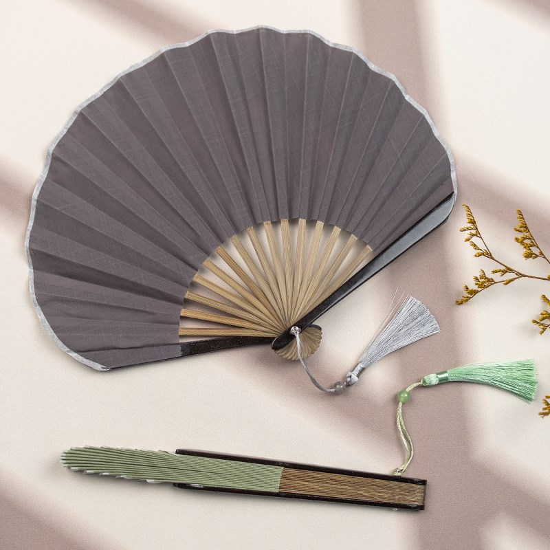 25新款扇子古风随身便携折扇舞蹈扇男送女礼物旗袍走秀拍照贝壳扇