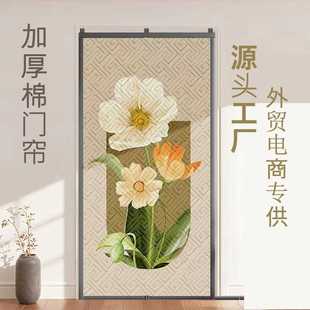 棉门帘夹棉加厚保暖防风磁吸自粘免打孔挡风防寒对开家用棉门 冬季