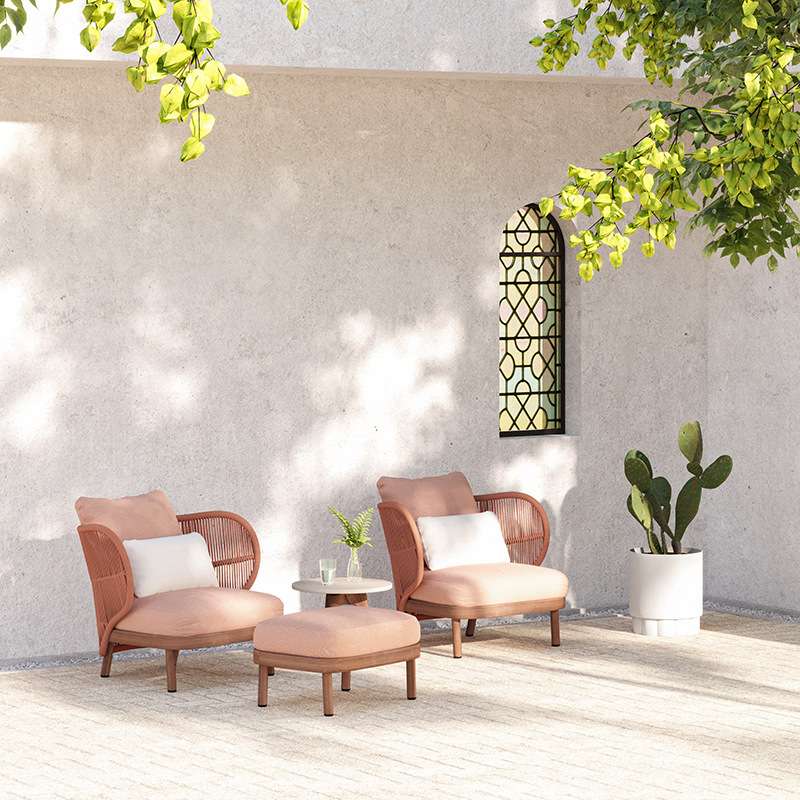 户外沙发藤编庭院休闲单人高靠背躺椅藤椅茶几组合民宿售楼部家具