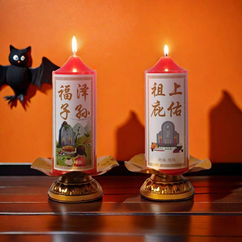 福泽子孙清明蜡烛祭奠扫墓头七灵堂布置蜡蜡烛奠祭祖上庇佑装饰布