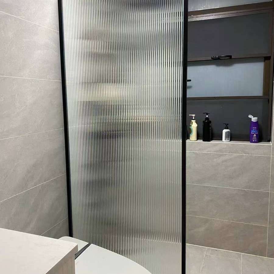 一字型干湿 分离浴室装修淋浴房钢化玻璃隔断推拉移门卫生间挡水