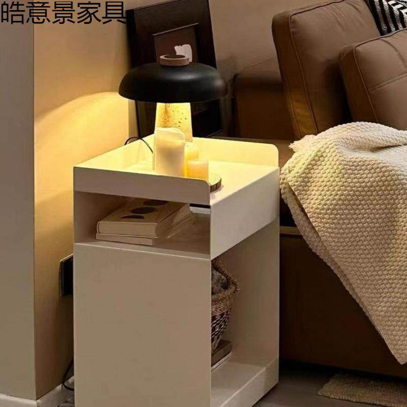 北欧沙发边几家用卧室网红床头柜可移动推车收纳边柜多功能储严选