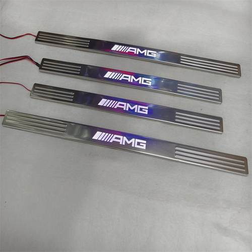 08-13款奔S级W221系驰改装LED迎宾踏板带灯门槛条AMG迈巴博斯巴赫