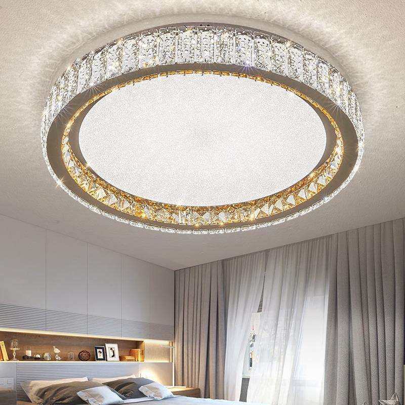 2022后现代圆形LED水晶主卧室吸顶大气轻奢餐厅客厅主灯简约