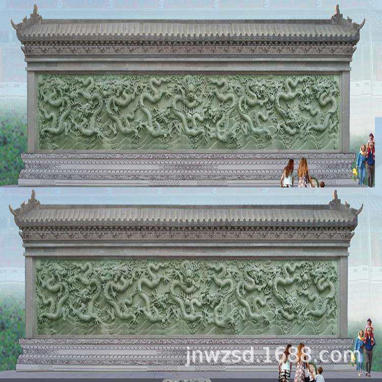 企业景观形象墙石刻图院子九龙屏东石雕厂别墅石质文化墙价格