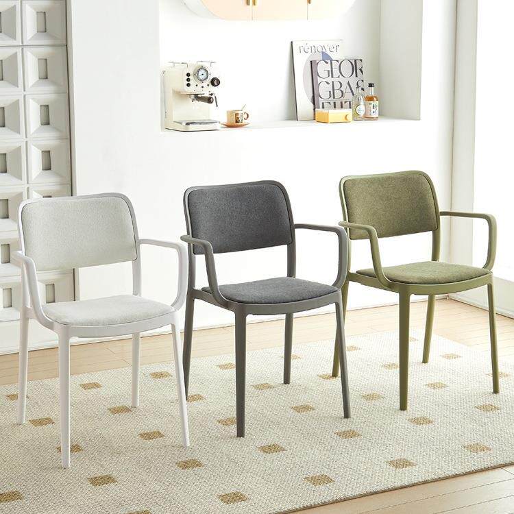 可叠放软包布艺餐椅靠背椅书桌电脑凳子家用北欧简约现代休闲椅J^