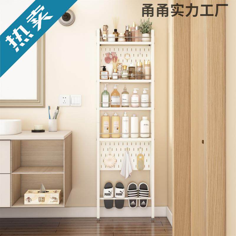 浴室门后收纳柜落地架子带门浴室厕所洗手间10cm宽夹缝置物架