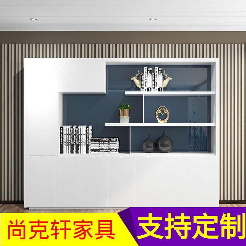 烤漆文件柜办公落地柜办公桌背景柜资料柜白色简约现代书柜档案柜