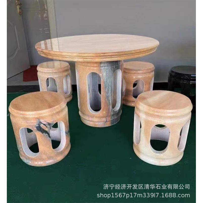 整石石桌石凳庭院花园石桌椅凳子室外别墅摆件装饰摆件
