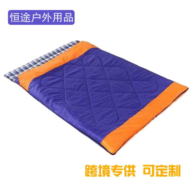 户外情侣双人睡袋无胶棉可拆分春秋睡袋电商生产野营