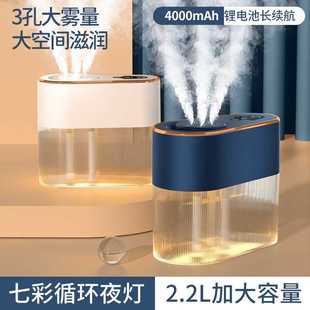 加湿器家用三孔大雾量室内补水大容量空气净化器 新款 桌面加湿器