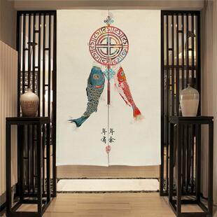 复古布艺门帘合集家用厨房卧室隔断帘半帘挡风防窥装 新中式 饰挂帘