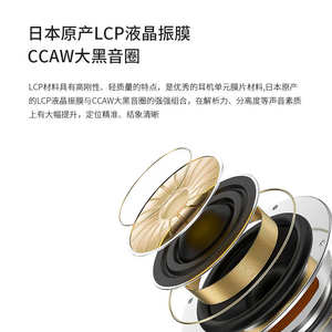 竹林鸟惊鸿2022款双动圈HIFI音乐耳机降噪有线挂耳式发烧级耳塞麦