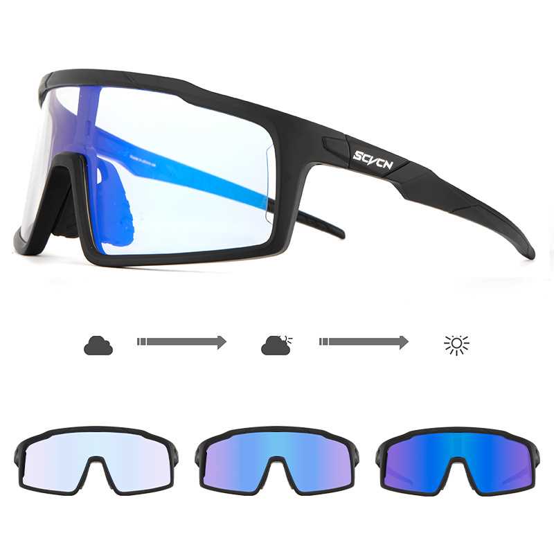 scvcn骑行眼镜变红蓝镀膜户外运动登山太阳镜自行车驾驶员墨镜