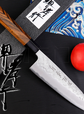 日本进口现货堺孝行/犁地银三钢三德170mm/厨刀手工锻打夹钢