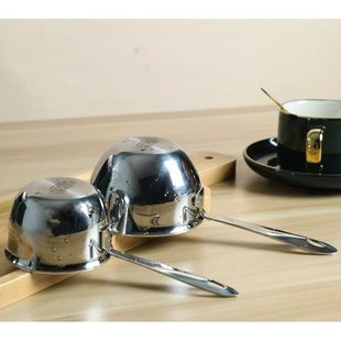 304不锈钢刻度小奶锅咖啡煮锅儿童辅食锅烘焙浇汁锅油泼油锅200ml