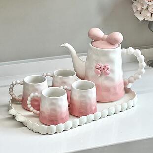 家用高级感水杯乔迁礼品 渐变陶瓷茶具全套下午茶杯子茶壶套装
