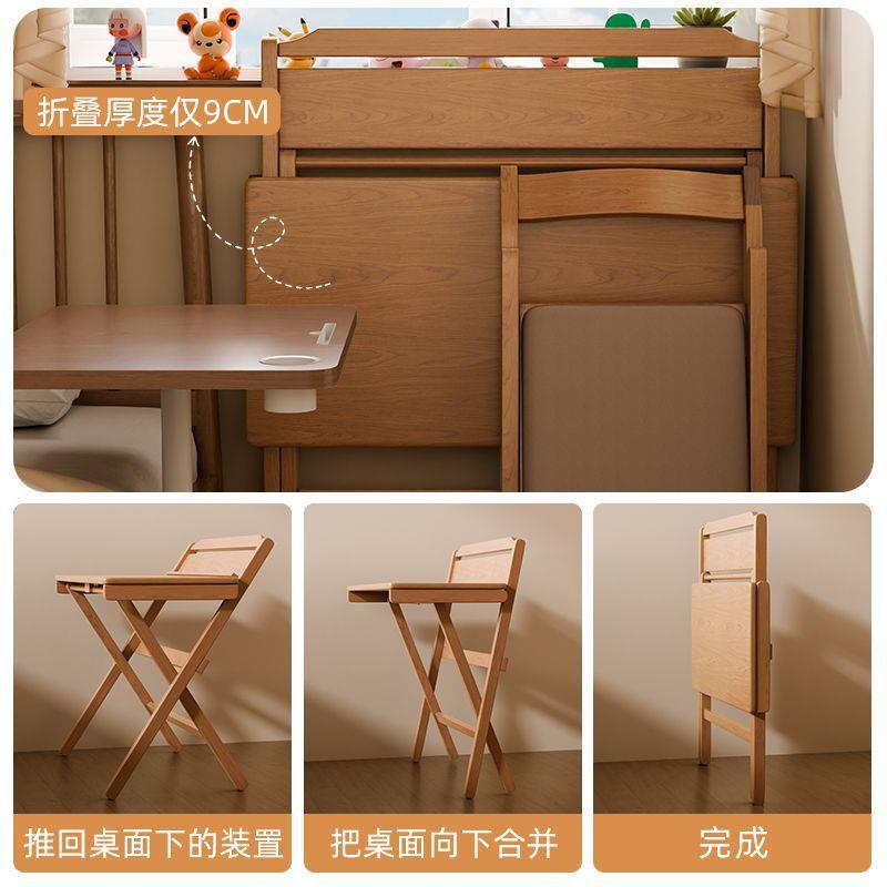 实木可折叠书桌新款家用电脑桌小户型简易小桌子儿童学生学习桌子