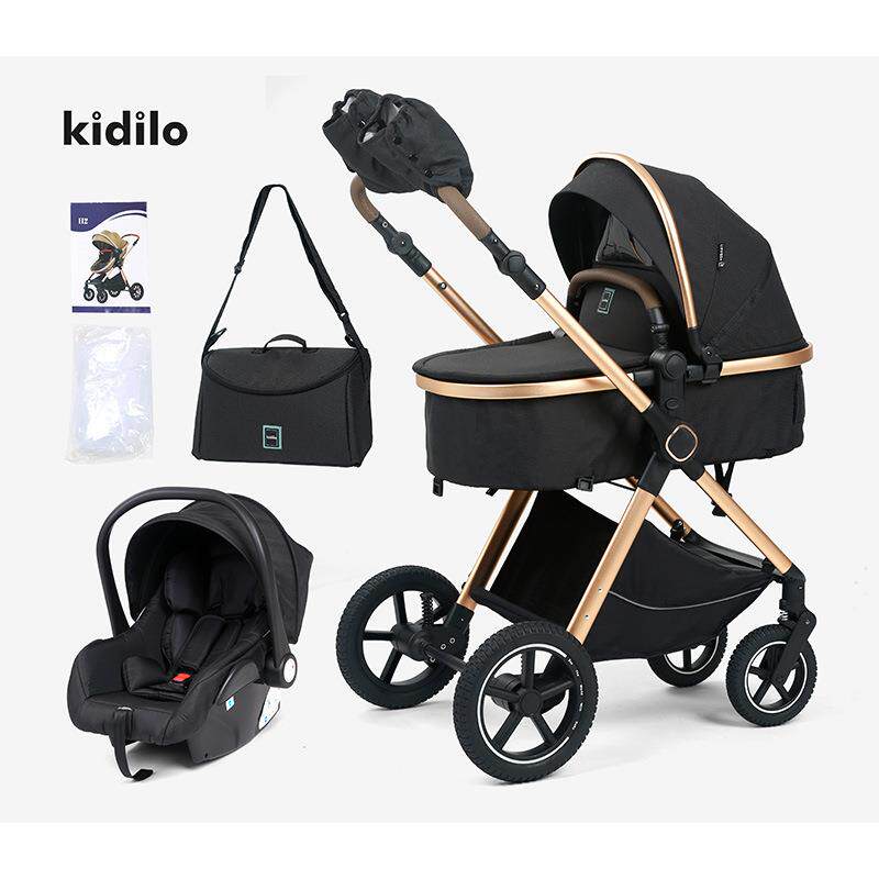 Kidilo婴儿车可坐躺双向新生儿童车多功能高景观宝宝推车儿童推车