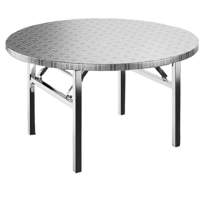 特厚折叠桌加厚不锈钢圆桌大排档夜市摆摊圆形移动餐桌家用桌