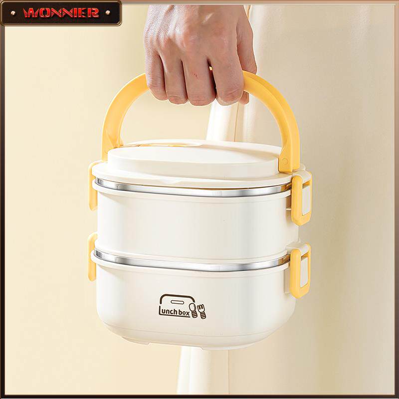 方型保温饭盒上班族多层带饭打饭桶学生专用便当盒餐盒微波炉加热