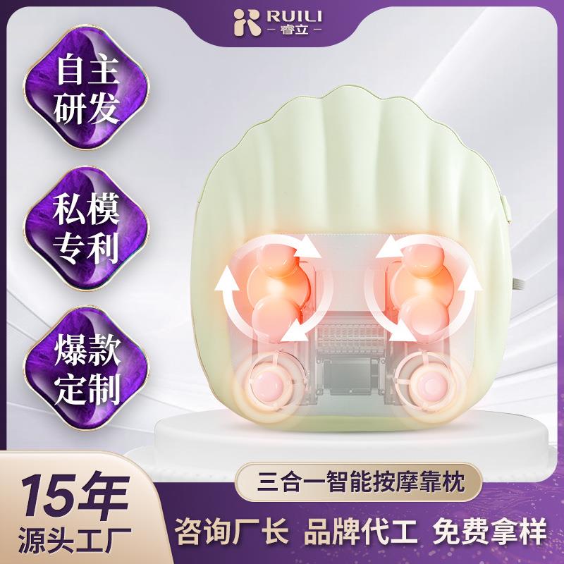 电动揉锤腰靠颈部背部加热揉捏按摩枕家用捶打按摩靠垫腰部按摩器