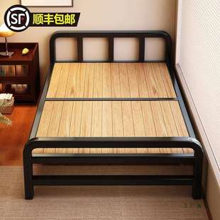 折叠床成人家用1米5小床单人双人床出租房用实木床硬板床卧室床架