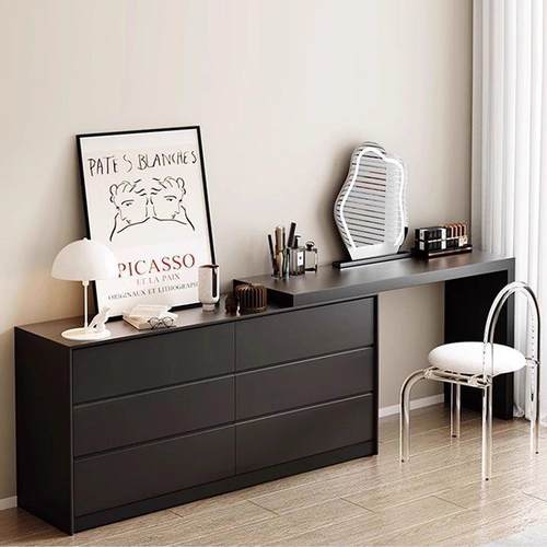 梳妆台现代简约斗柜一体化妆柜小户型轻奢高级可伸缩化妆桌收纳柜