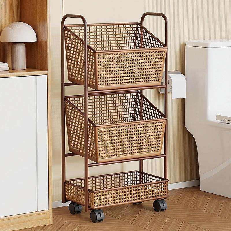 卫生间置物架洗衣机旁落地可移动小推车洗漱台旁多层多功能收纳架