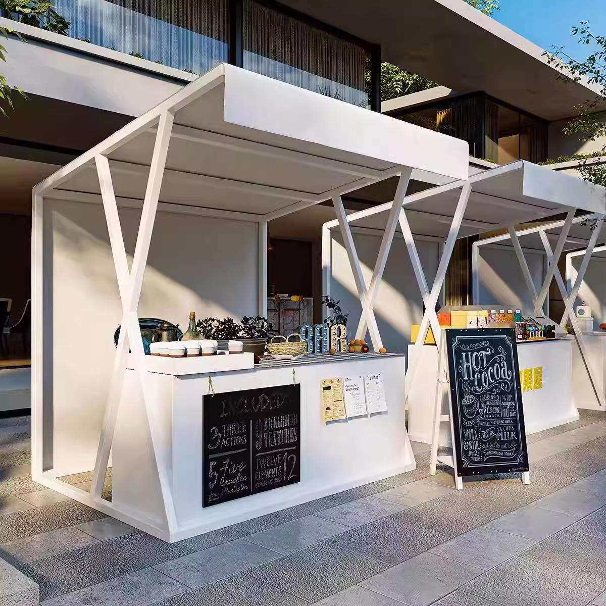 网红集市摊位展示架美食小吃街户外小屋铁架商业街活动促销摆摊架