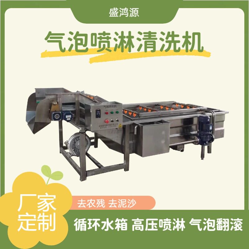 商用果蔬气泡清洗机 全自动喷淋洗菜洗肉机 净菜预制菜加工设备