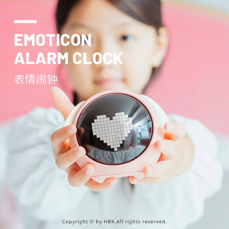 表情闹钟卡通儿童静音学生床头夜灯电子夜光铃音卧室桌面闹钟