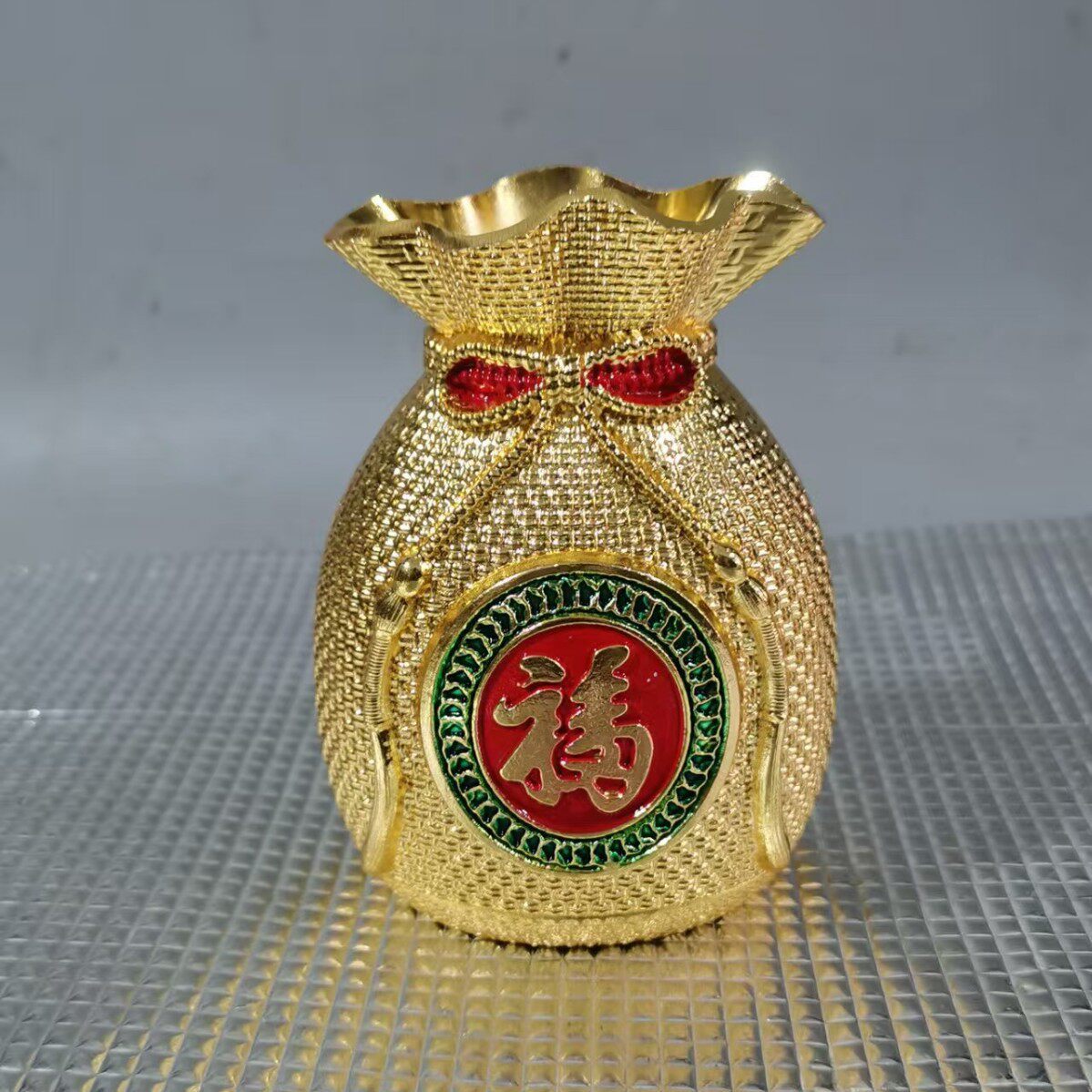 批发铜存钱袋储蓄罐聚宝盆家用摆设工艺品摆件铜器福袋存钱罐