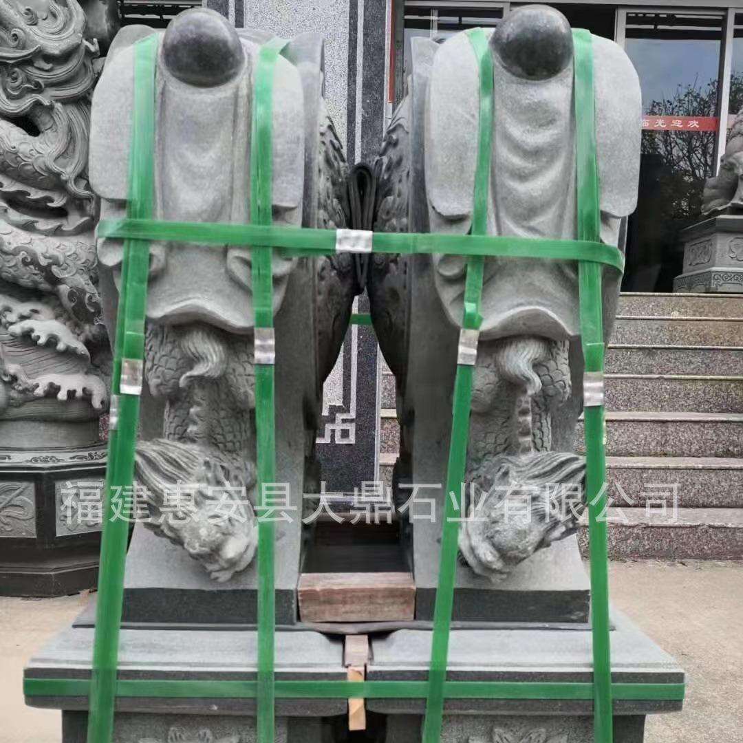 石雕门墩抱鼓石一对青石仿古做旧麒麟小象石狮子家用门口石鼓石墩