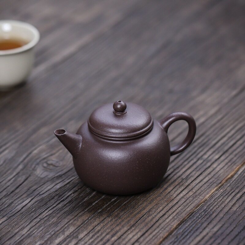 工堂紫砂壶自产宜兴原矿天青匏尊水平110cc薄胎内推孔紫砂茶具
