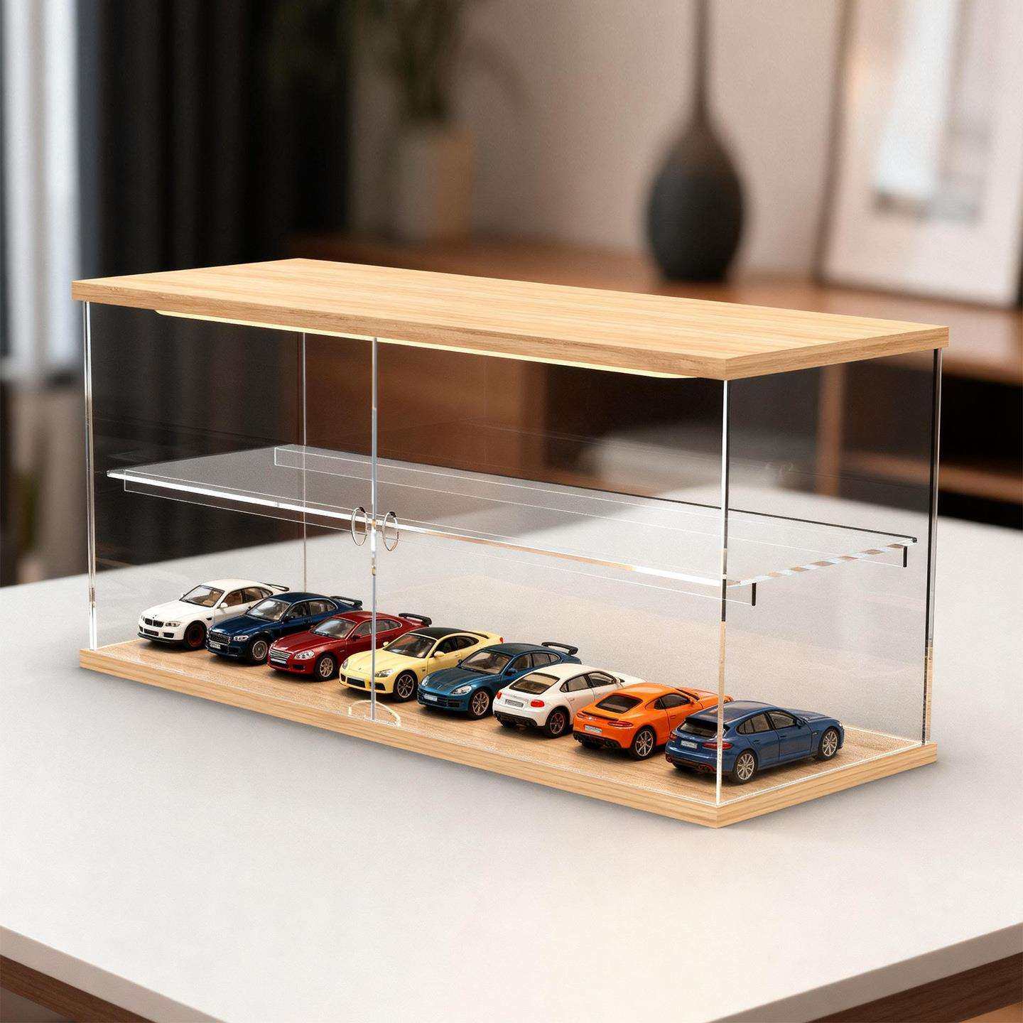 合金模型小汽车收纳盒摆件1:64儿童口袋车风火轮玩具车展示置物架