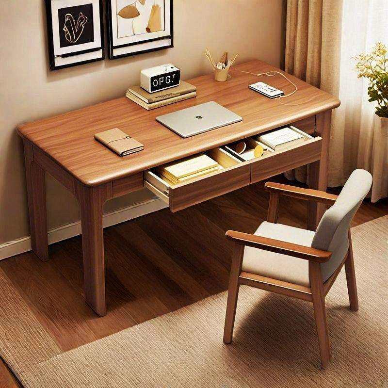 全实木书桌中式桌简约现代家用学生写字桌办公床头书房成人电脑桌